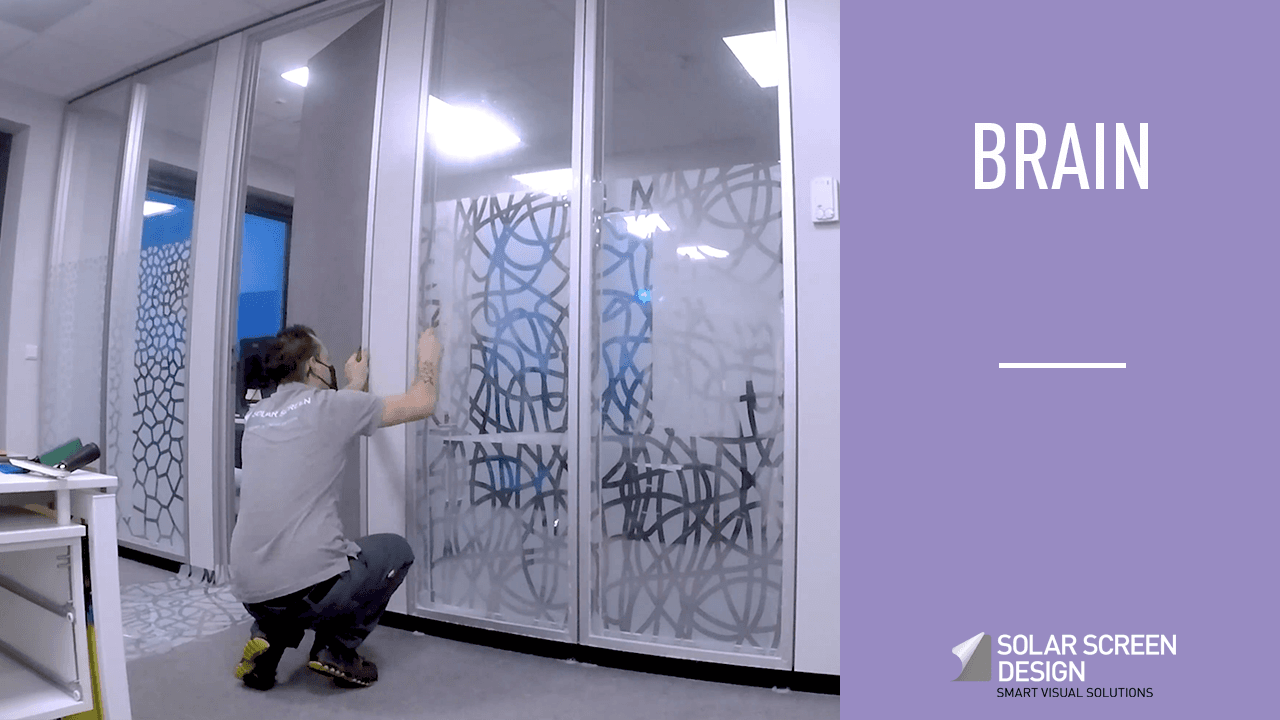 Installation of Brain decorative window film by Solar Screen