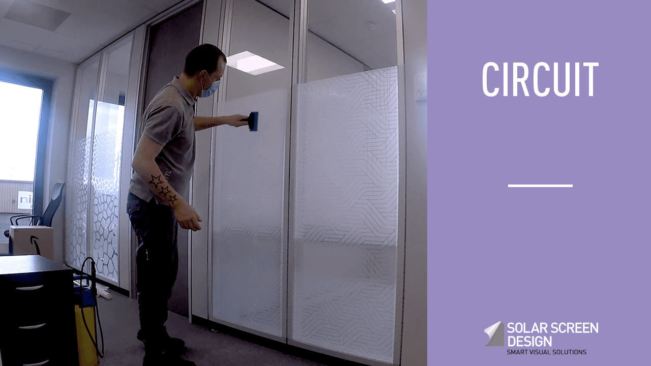 Installation of Circuit decorative window film by Solar Screen