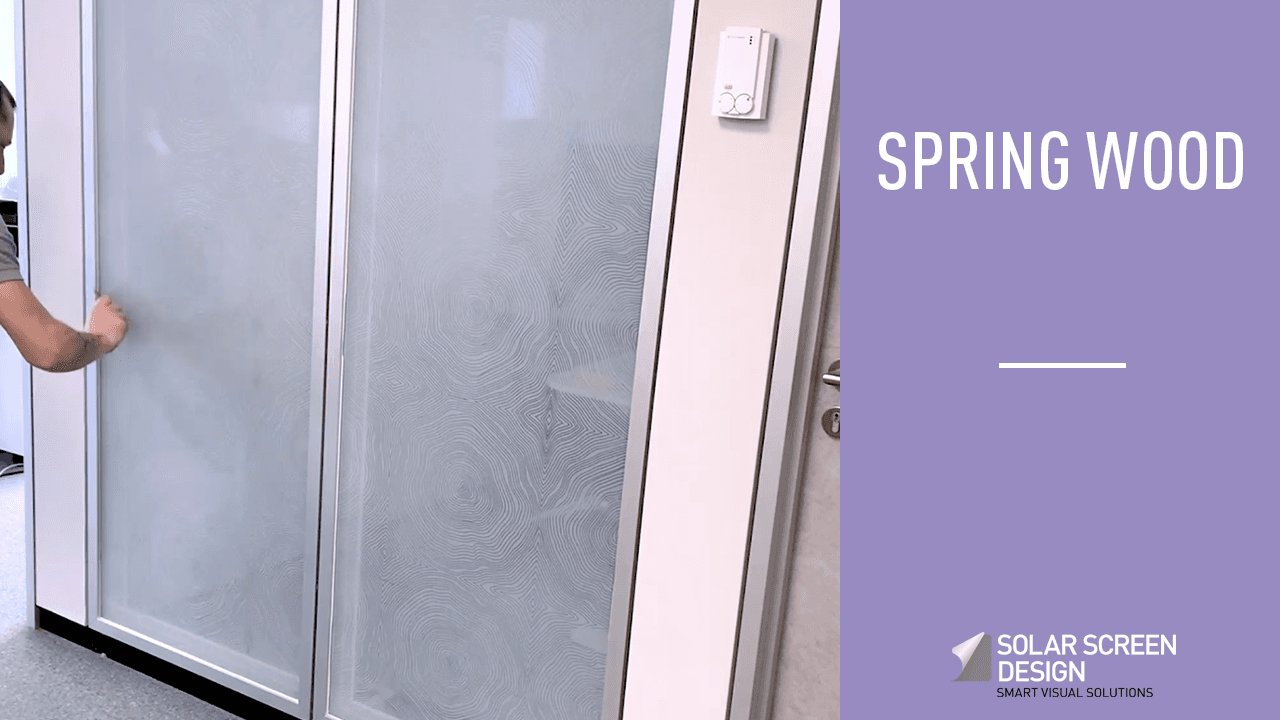 Installation of Spring Wood decorative window film by Solar Screen